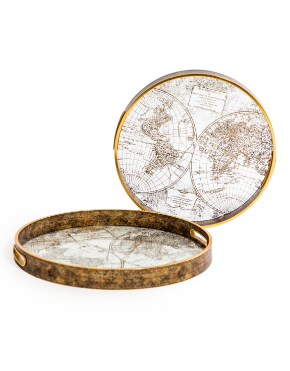 Serving Trays - Set of 2 World Map by McGowan