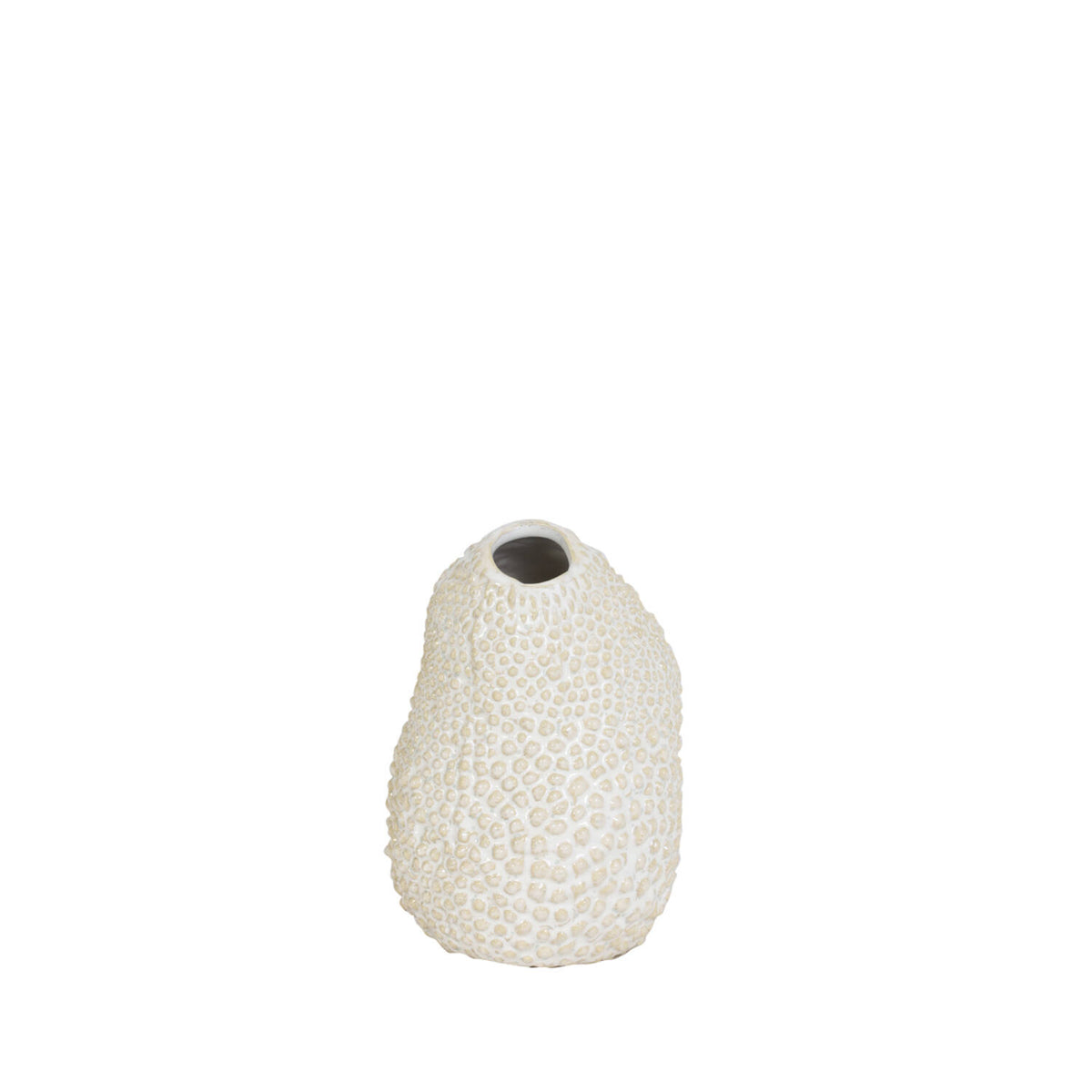 Vase deco Ø10x15 cm KYANA ceramics cream & white by Light and living