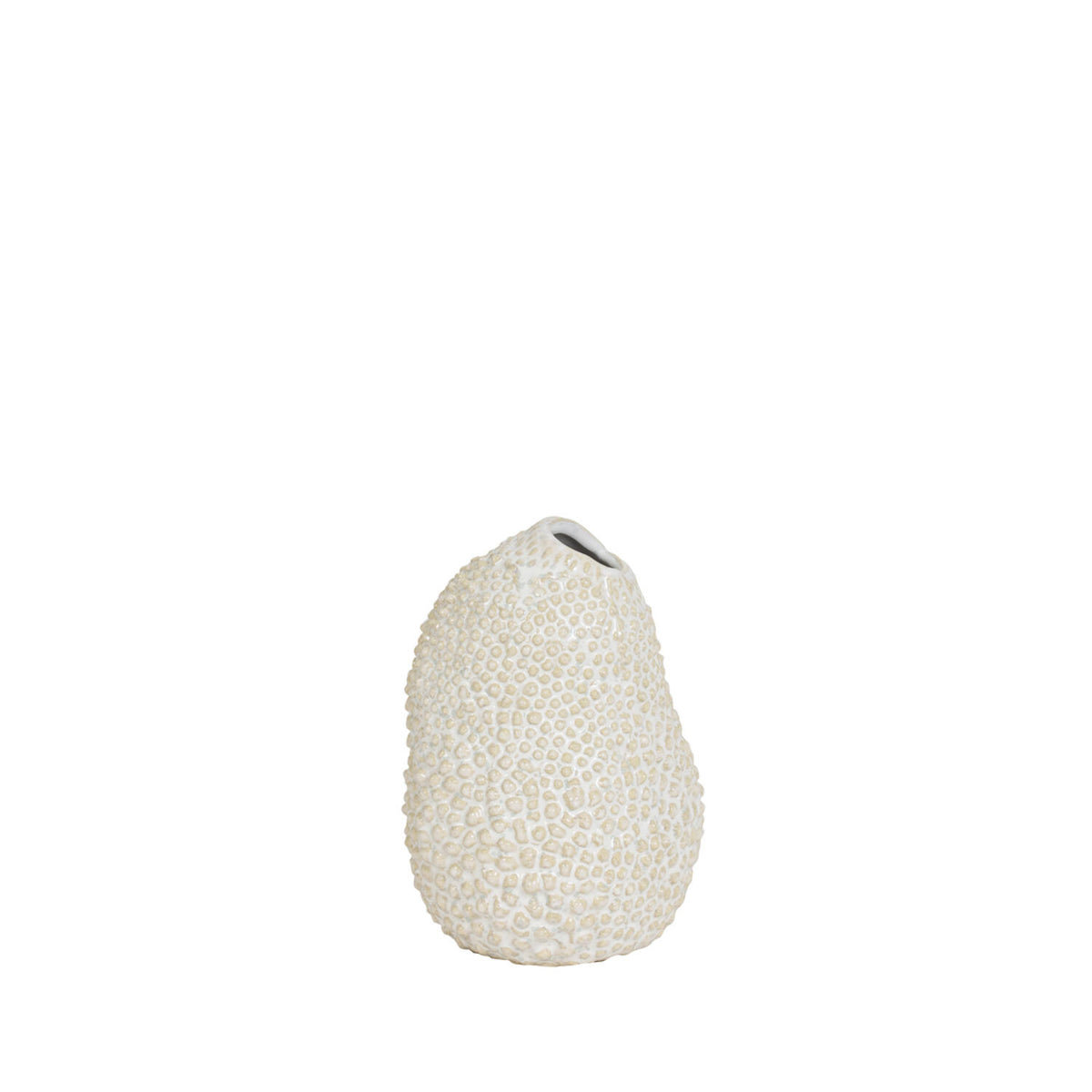 Vase deco Ø10x15 cm KYANA ceramics cream & white by Light and living