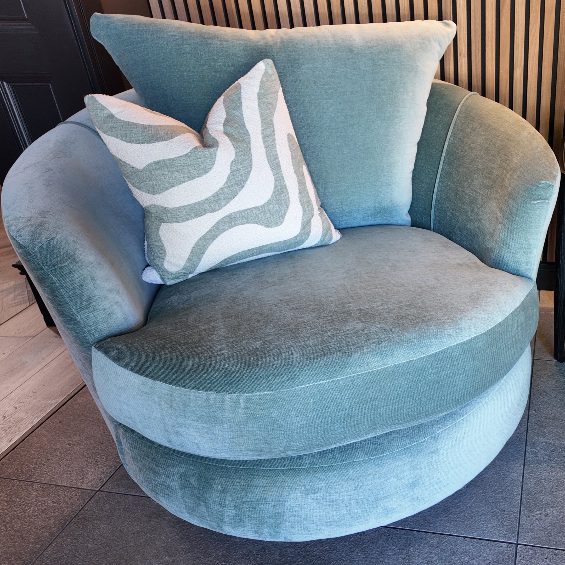 Metro Swivel Chair Dusk Jade Midi Size by Whitemeadow