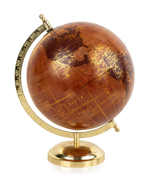 8" Globe - Terracotta and Golds-Renaissance Design Studio