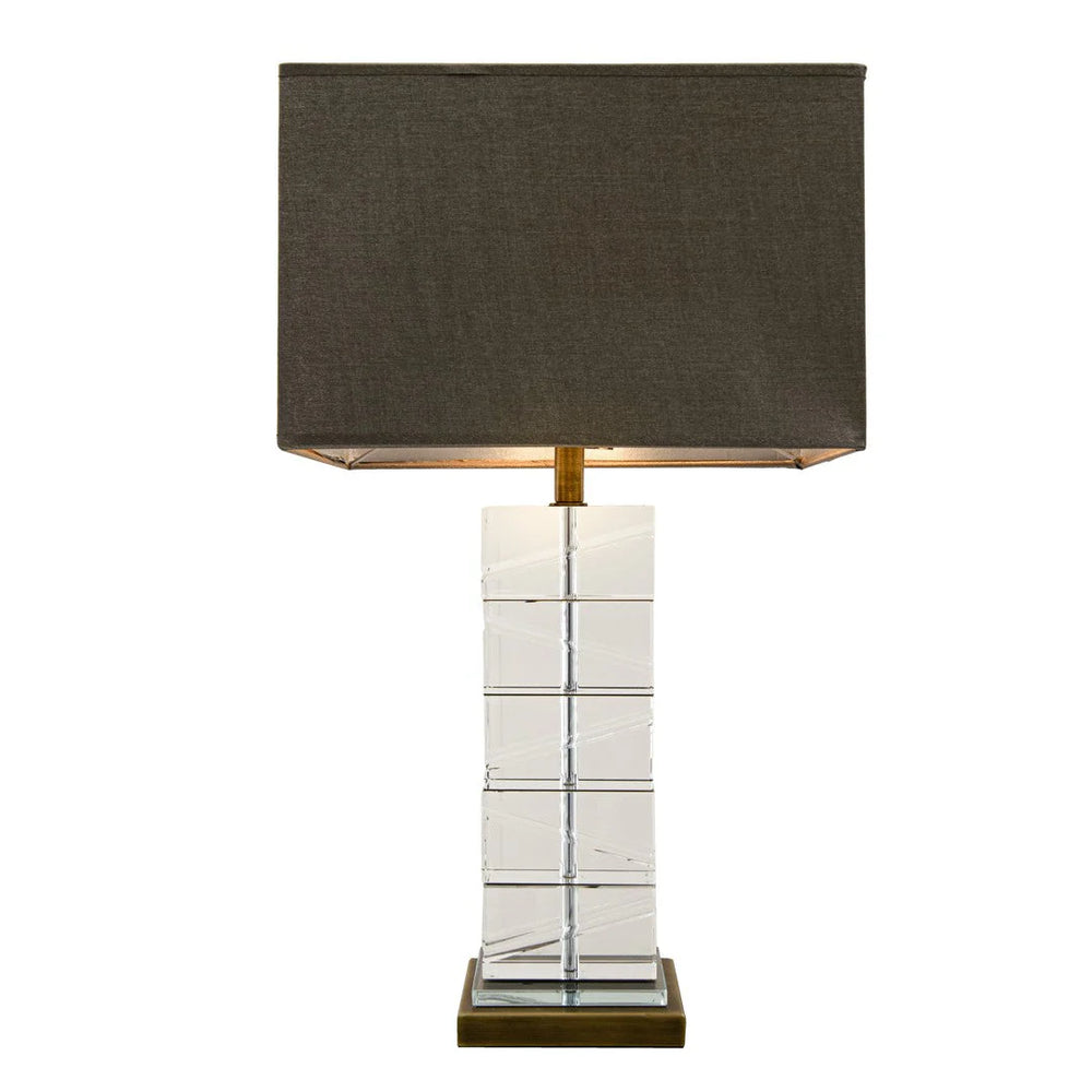 Alice  Antique Brass and Clear Crystal Table Lamp by RV Astley
