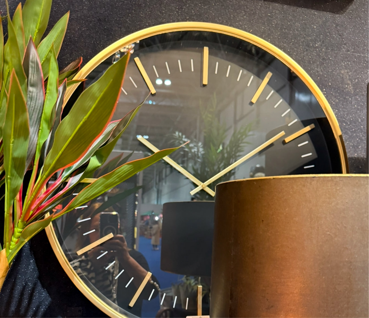 Black and gold large 70 cm clock