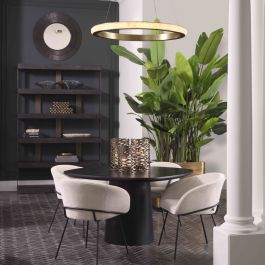 Cabildo Chandelier in alabaster and antique brass by Eichholtz