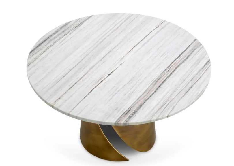 Coffee table Nuova - White Marble & Vintage Brass By Eichholtz