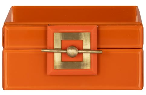 Storage Box Bodine orange small REDUCED by 10% by Renaissance Design Studio