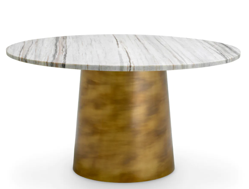 Coffee table Nuova - White Marble & Vintage Brass By Eichholtz