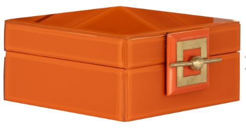 Storage Box Bodine orange small REDUCED by 10% by Renaissance Design Studio