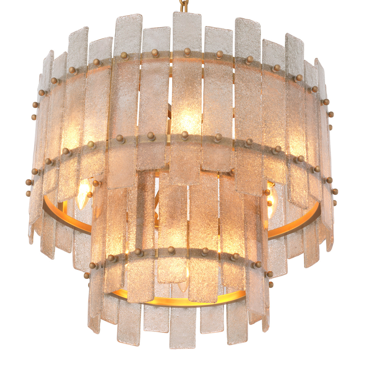 Chandelier Caprera Antique brass finish | hand blown glass by Eichholtz
