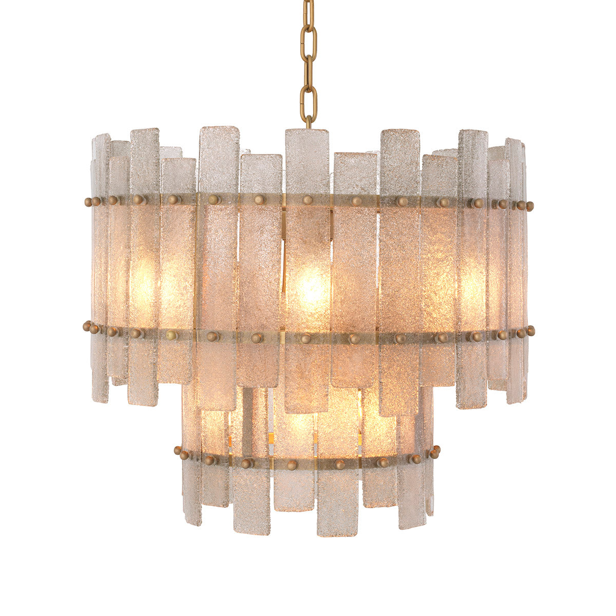 Chandelier Caprera Antique brass finish | hand blown glass by Eichholtz