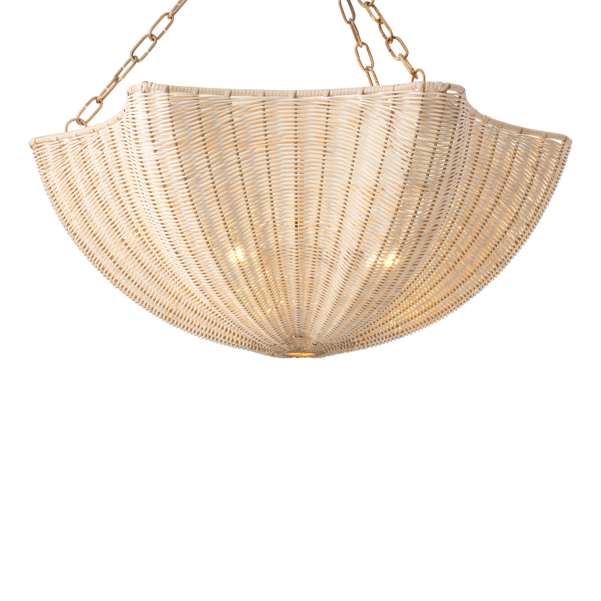 Chandelier Los Palmos Natural rattan | vintage brass finish by Eichholtz