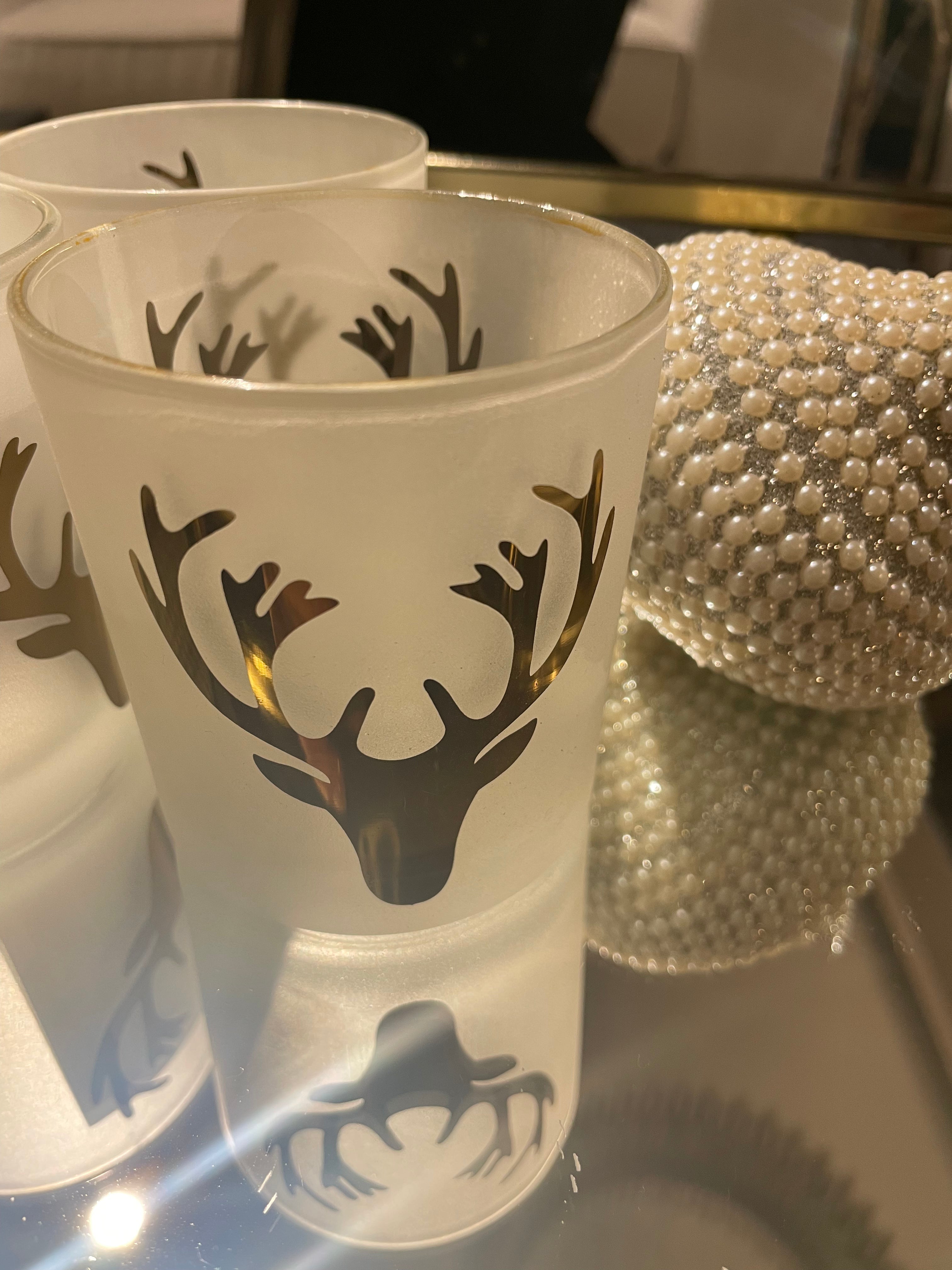 Christmas seasonal voitive with Stag logo 8 cm REDUCED