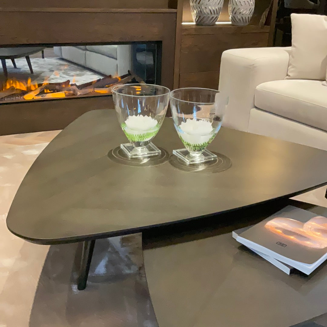 Clear Glass Round Vase on Base