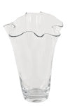 Clear Glass Wavy Top Vase