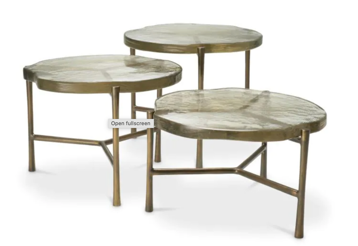 Coffee Table Baldovini set of 3 Vintage brass finish by Eichholtz