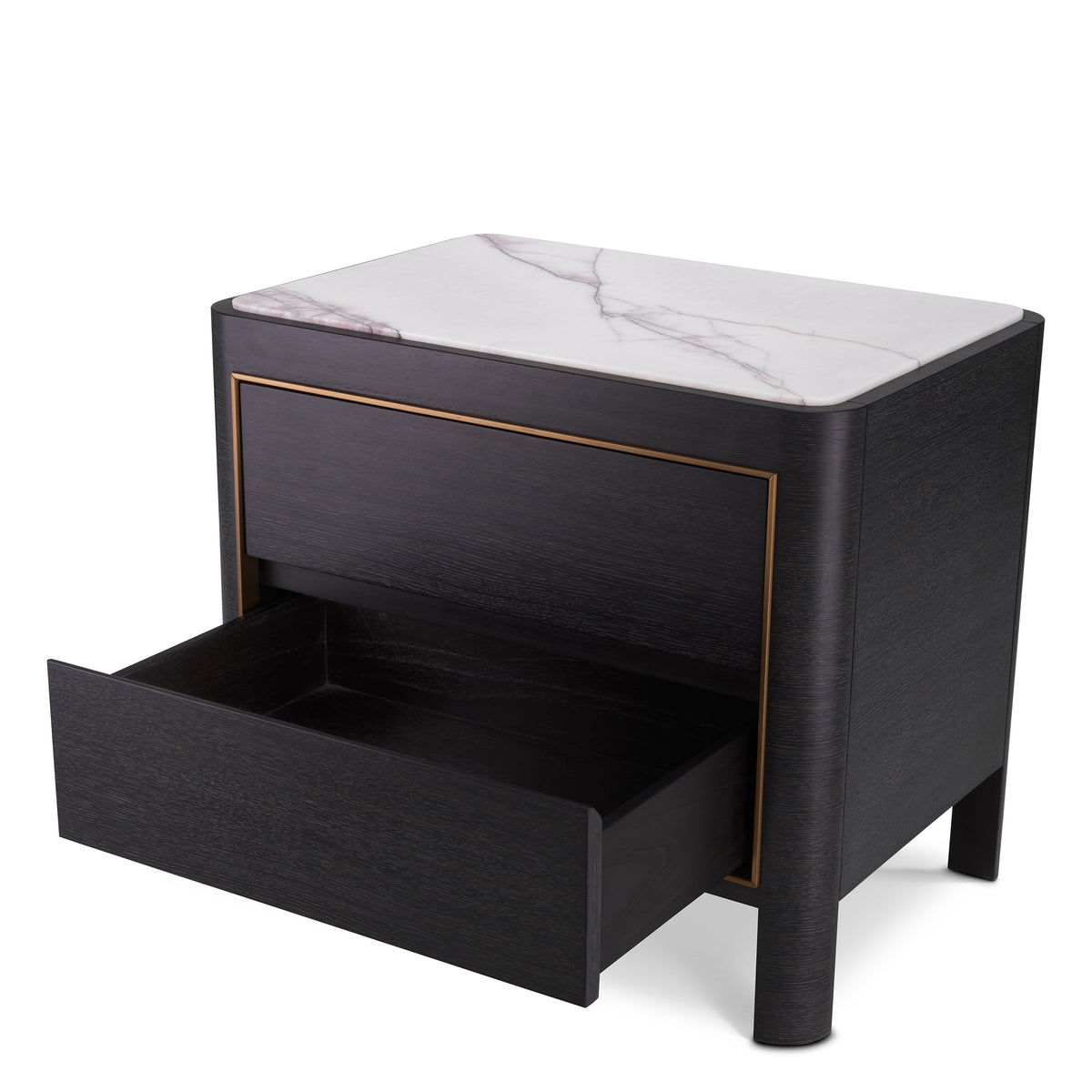 Corazon charcoal grey bianco lilac marble Nightstand by Eichholtz