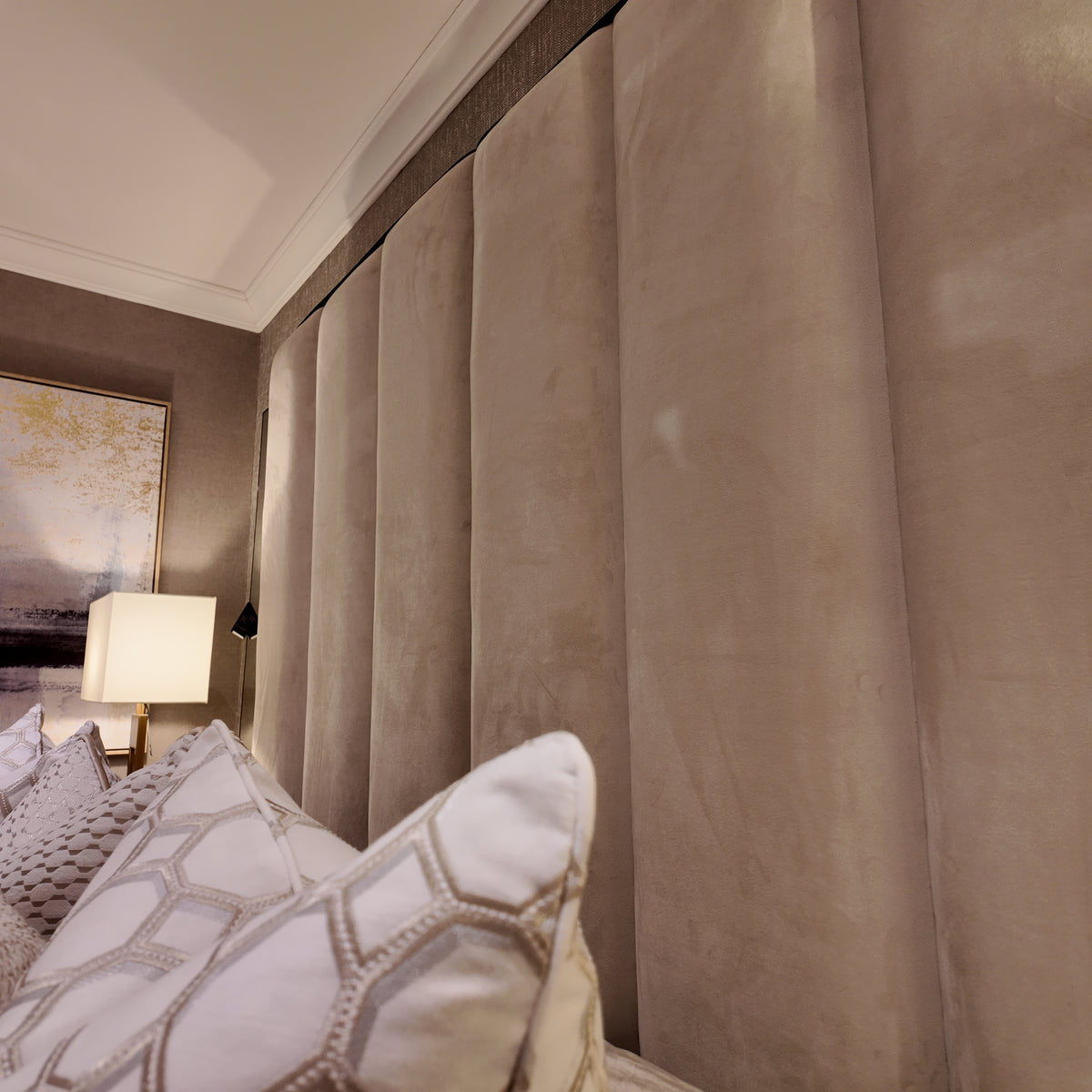 Custom made Belle Bed & frame with a super High Headboard