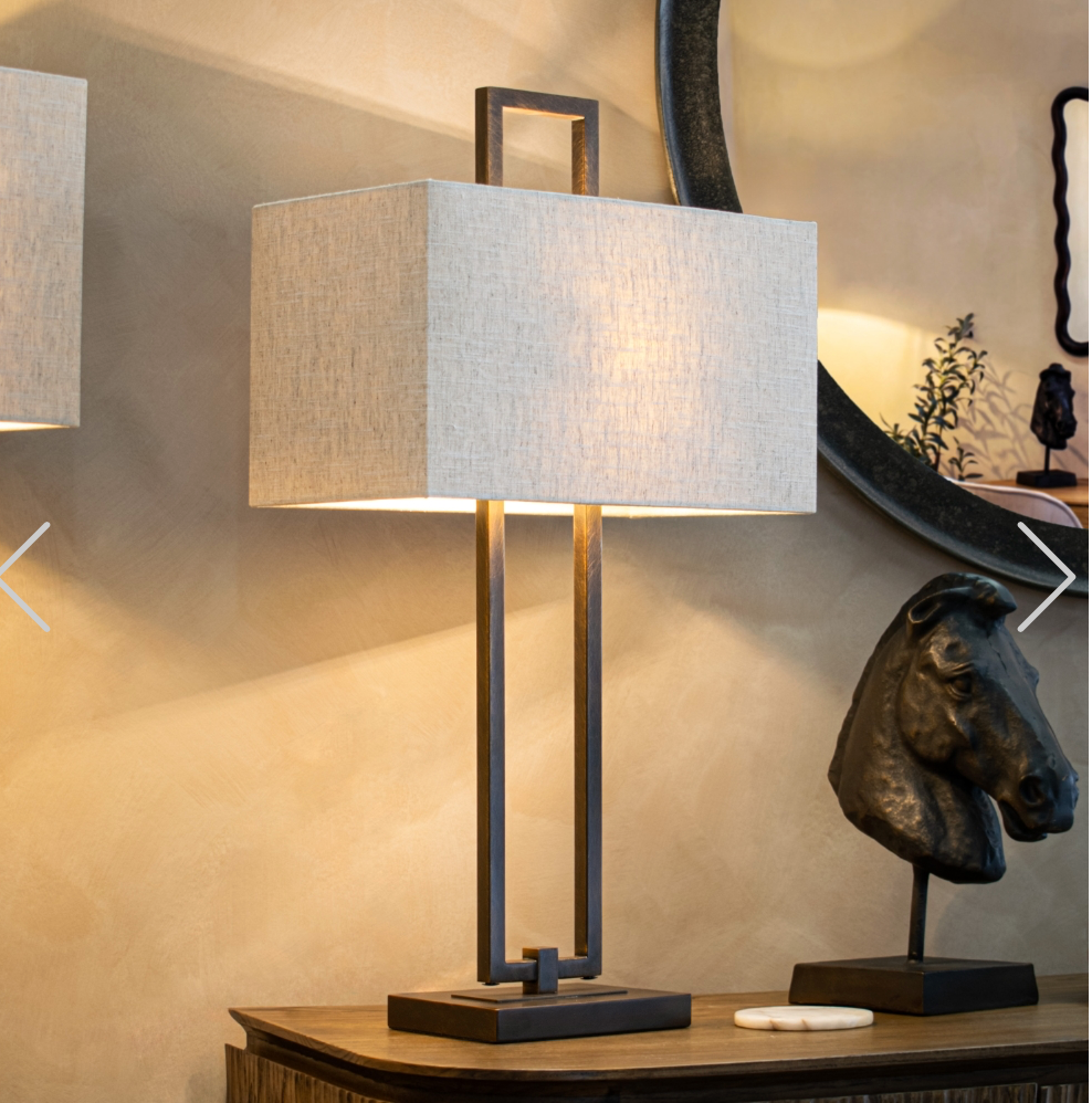 Danby Table Lamp with shade in 3 finishes by RV Astley reduced