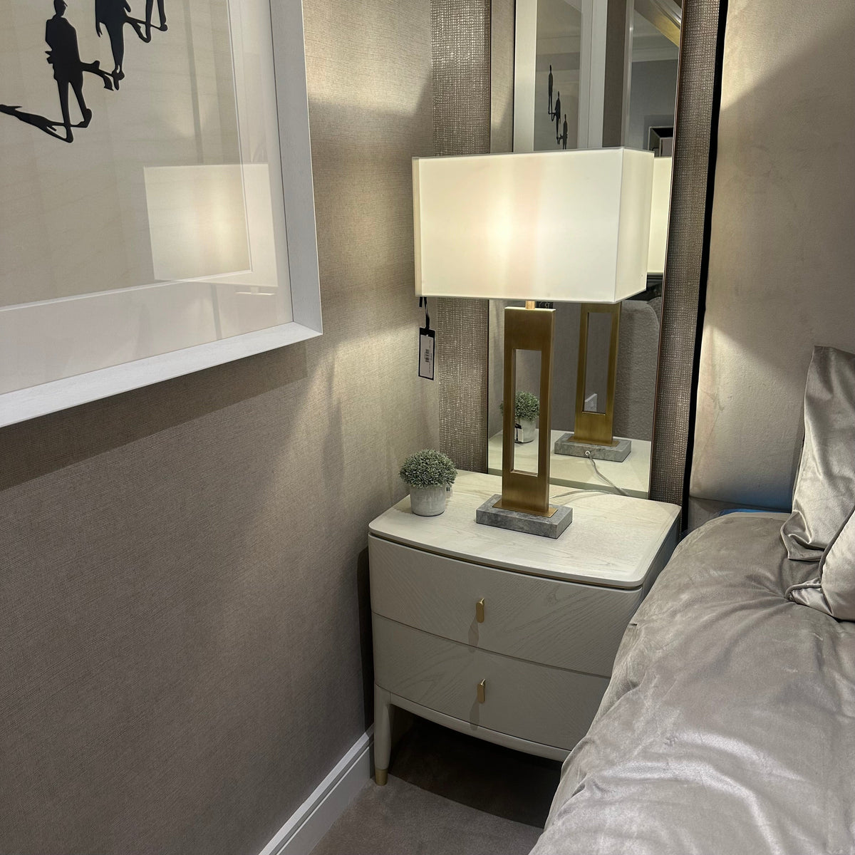 Darcy 2 Drawer Luxury Bedside Cabinet Reduced Price