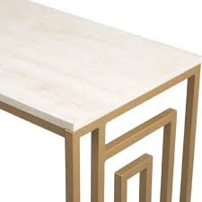 Dillon D Console Table – Gold & Cream Marble Look - Reduced collect or pay postage