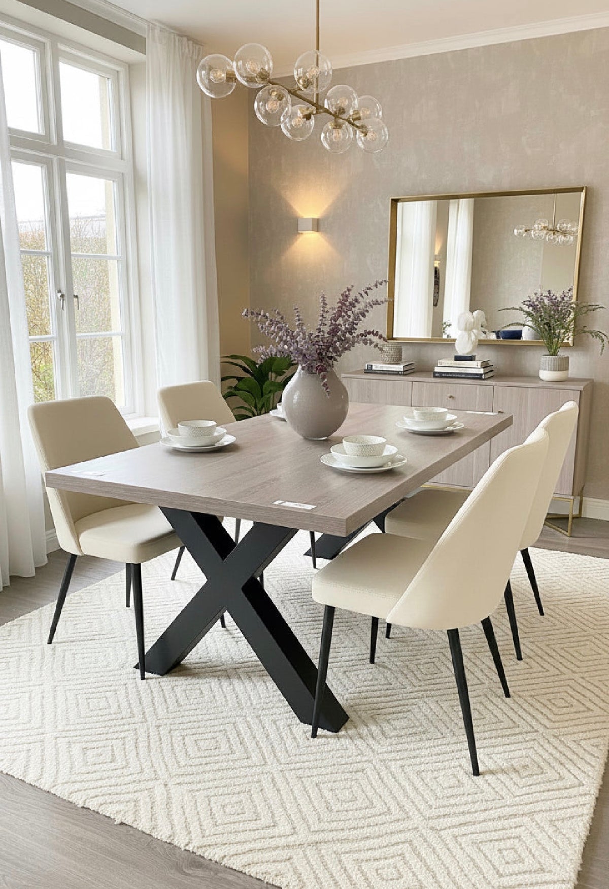 Dynasty 180 cm Dining Table With SMART TOP & Cross Leg reduced Last one !