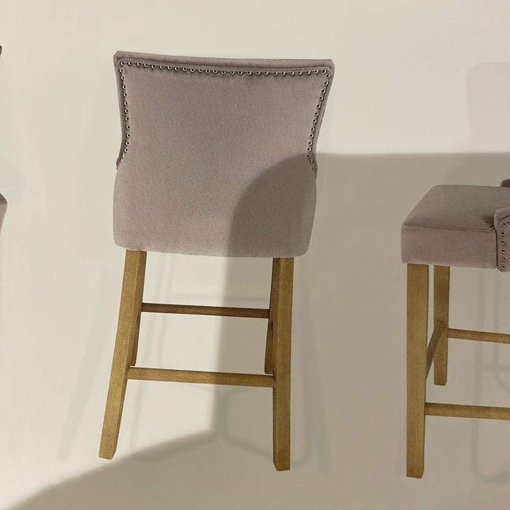 Sandrine velvet counter Stools blush pink almost half price Instore   payment only. set of 3
