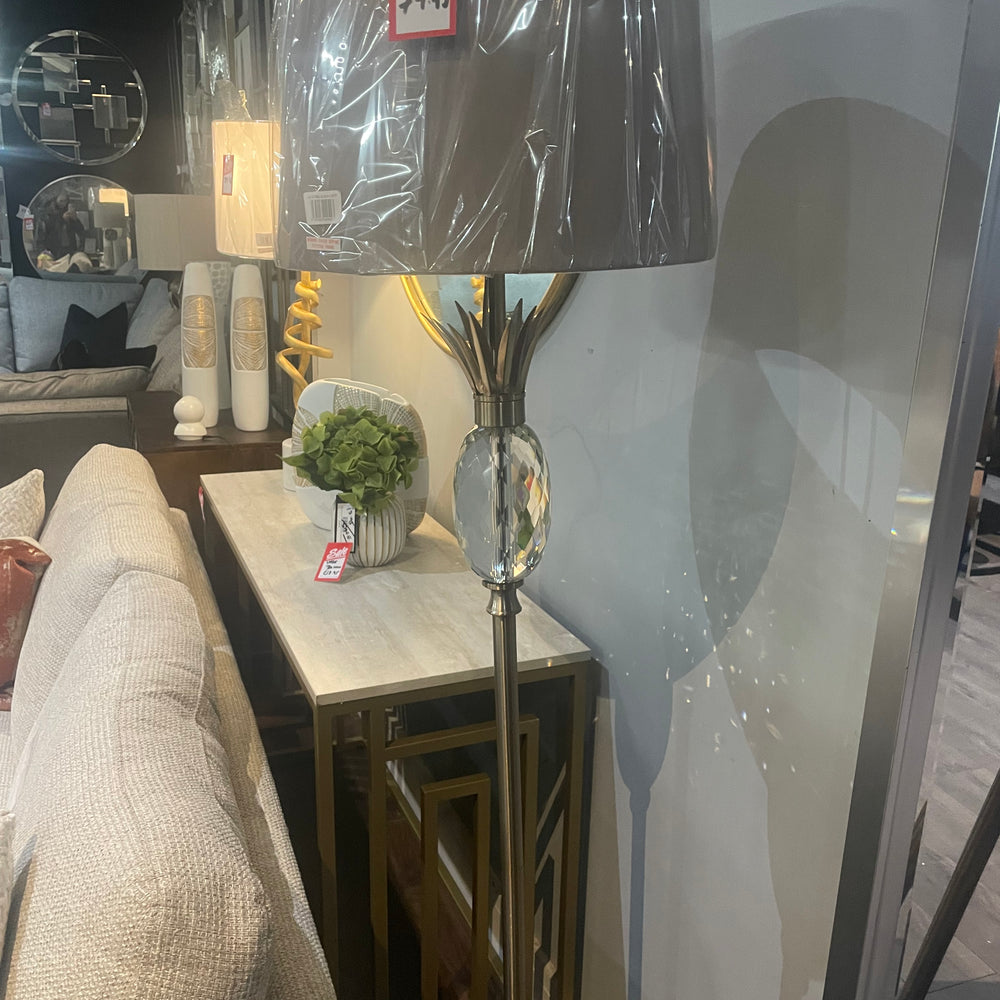 Mindy Champagne  Metal floor lamp half price sale special.