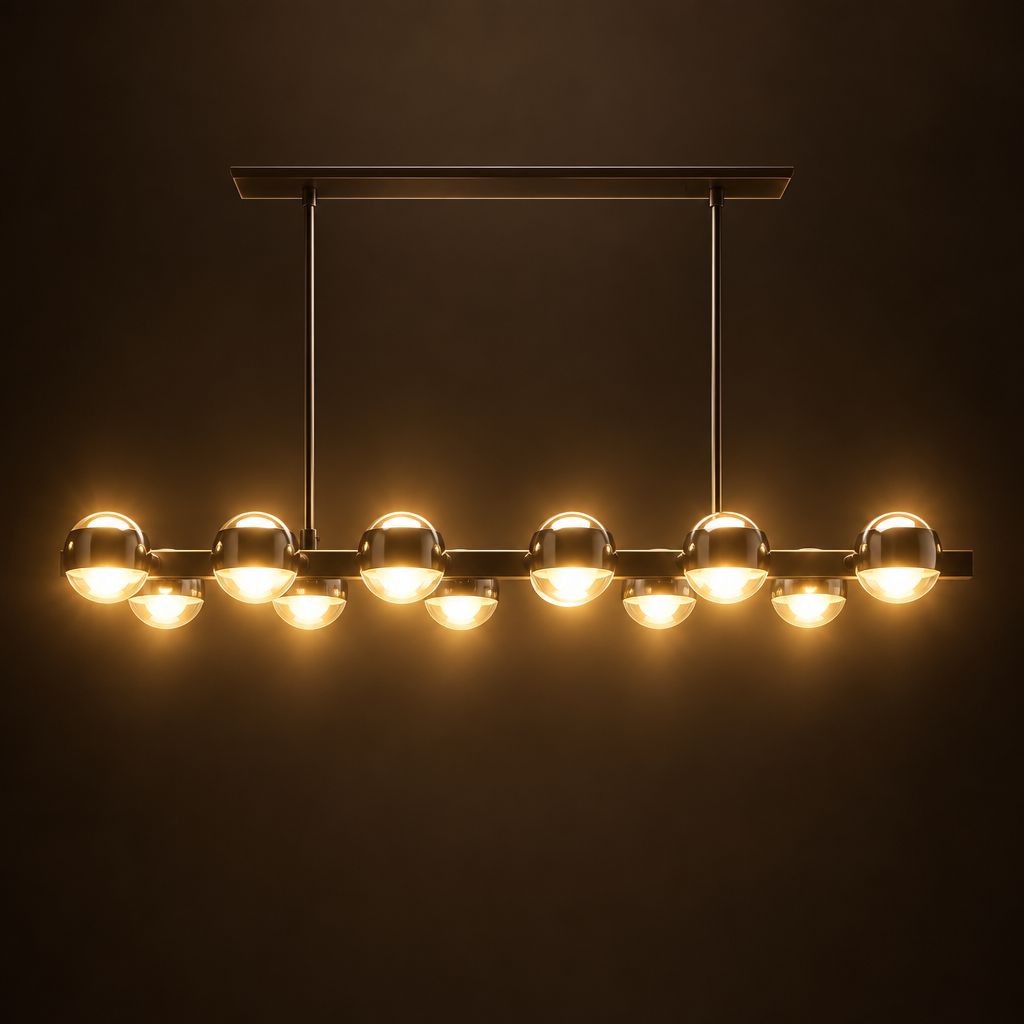 Eichholtz Aldo 12 Light Bronze Mid Century Modern Chandelier Pendant