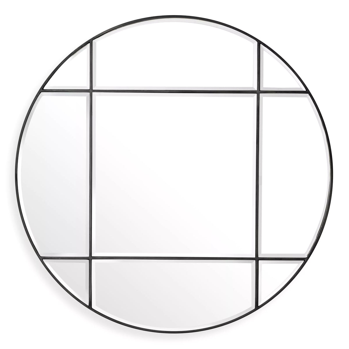 Eichholtz Beaumont Round Beveled Mirror, Bronze Finish, 110 cm
