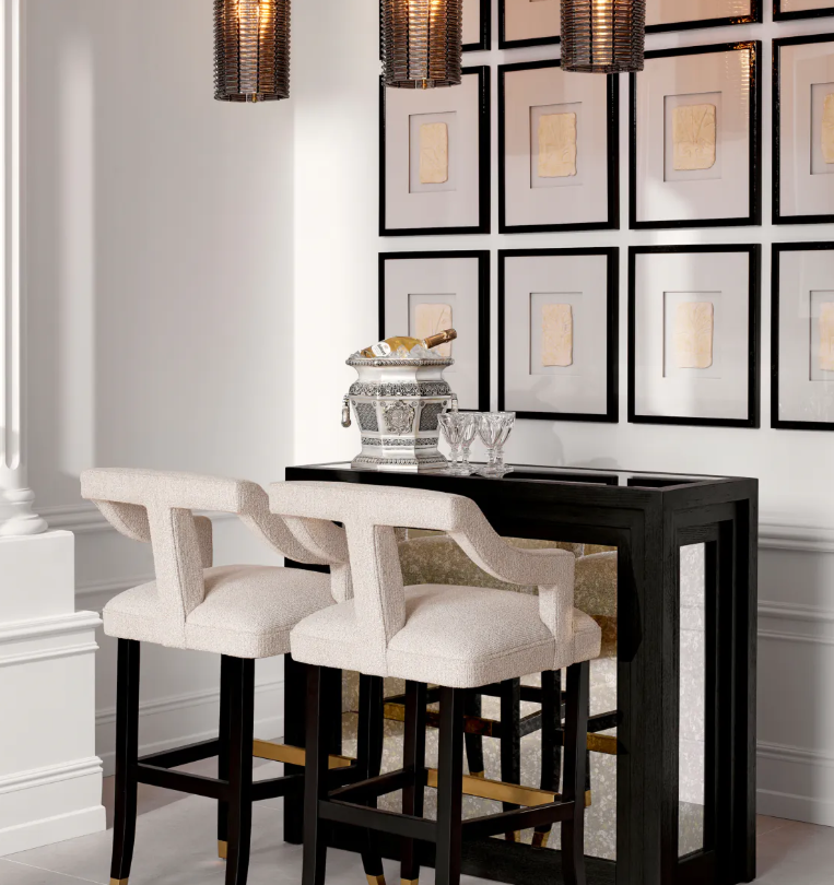 Eichholtz Roumier Bar Stool Luxury Designer Seating 108 cm High