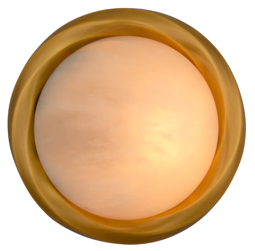 Eichholtz Vigo Alabaster Wall Lamp in Antique Brass Finish