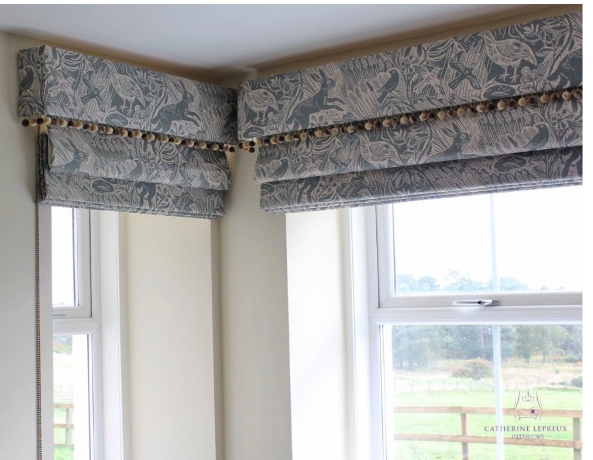 Roman blinds custom designed for you by Renaissance Design Studio