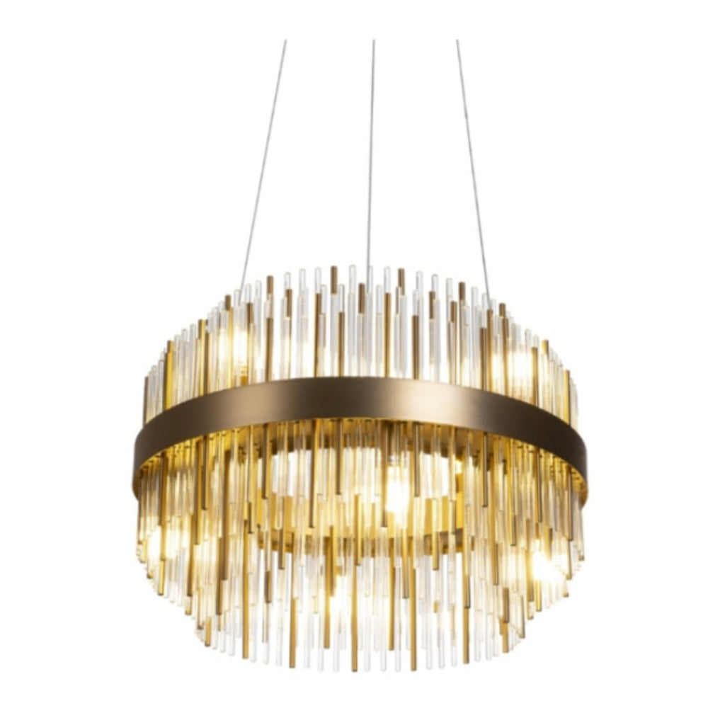 Freya Brushed Antique Brass Chandelier by RV Astley Reduced