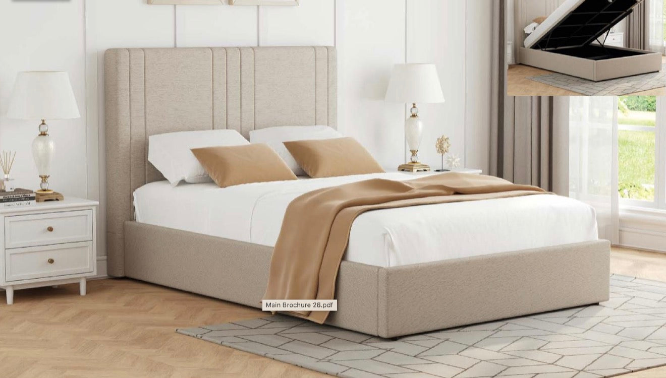 House of Will Ottoman Gas Lift Bed in Cream by Balmoral