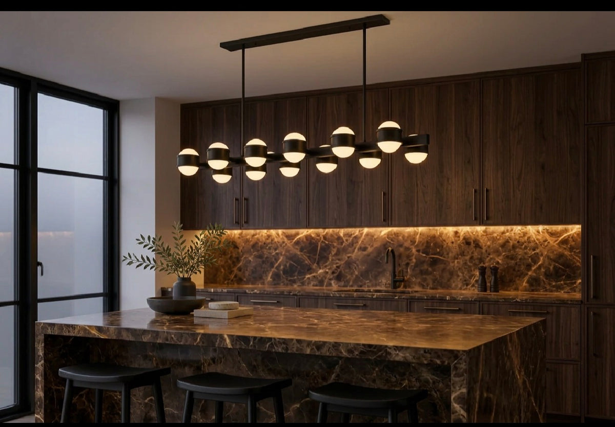 Eichholtz Aldo 12 Light Bronze Mid Century Modern Chandelier Pendant by Eichholtz