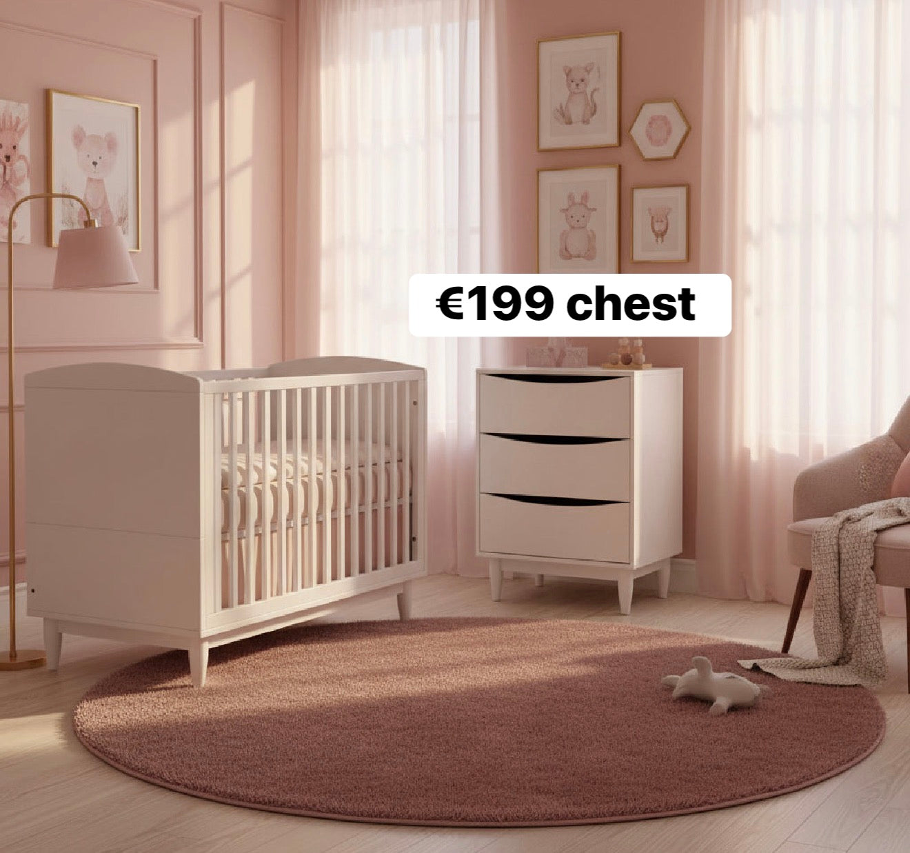 Alison bedroom chest cabinet in white or grey REDUCED PRICE TODAY by Vida Living