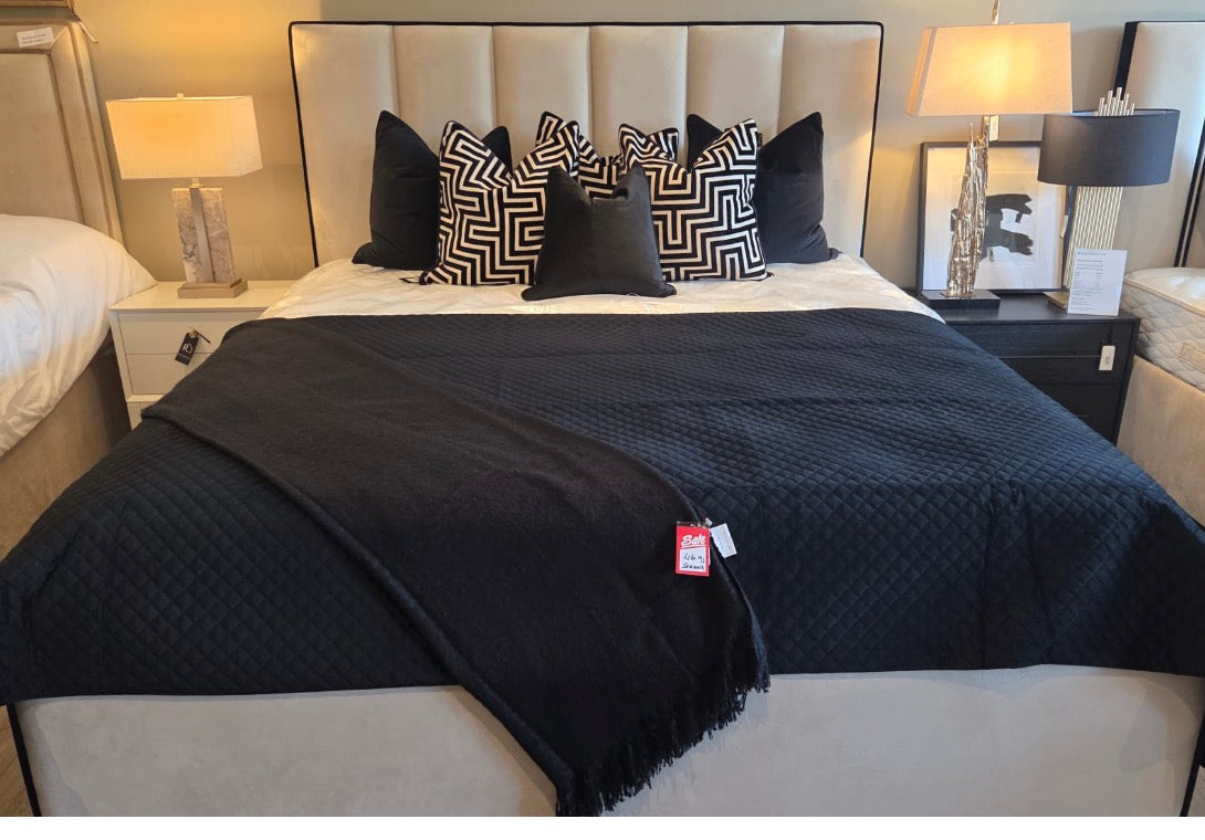 Custom made Zoe super bed with frame made for you by our upholsterer by Home of Beds
