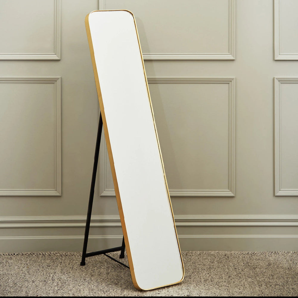 Arlene Cheval Mirror With Minimalist Gold  Frame - Reduced To Clear