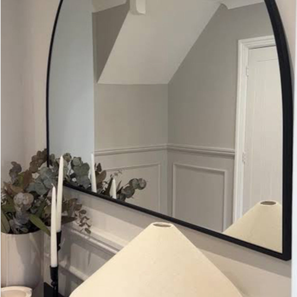 Wide 120 cm  x 90 cmArch Wall Mirror in Black or gold