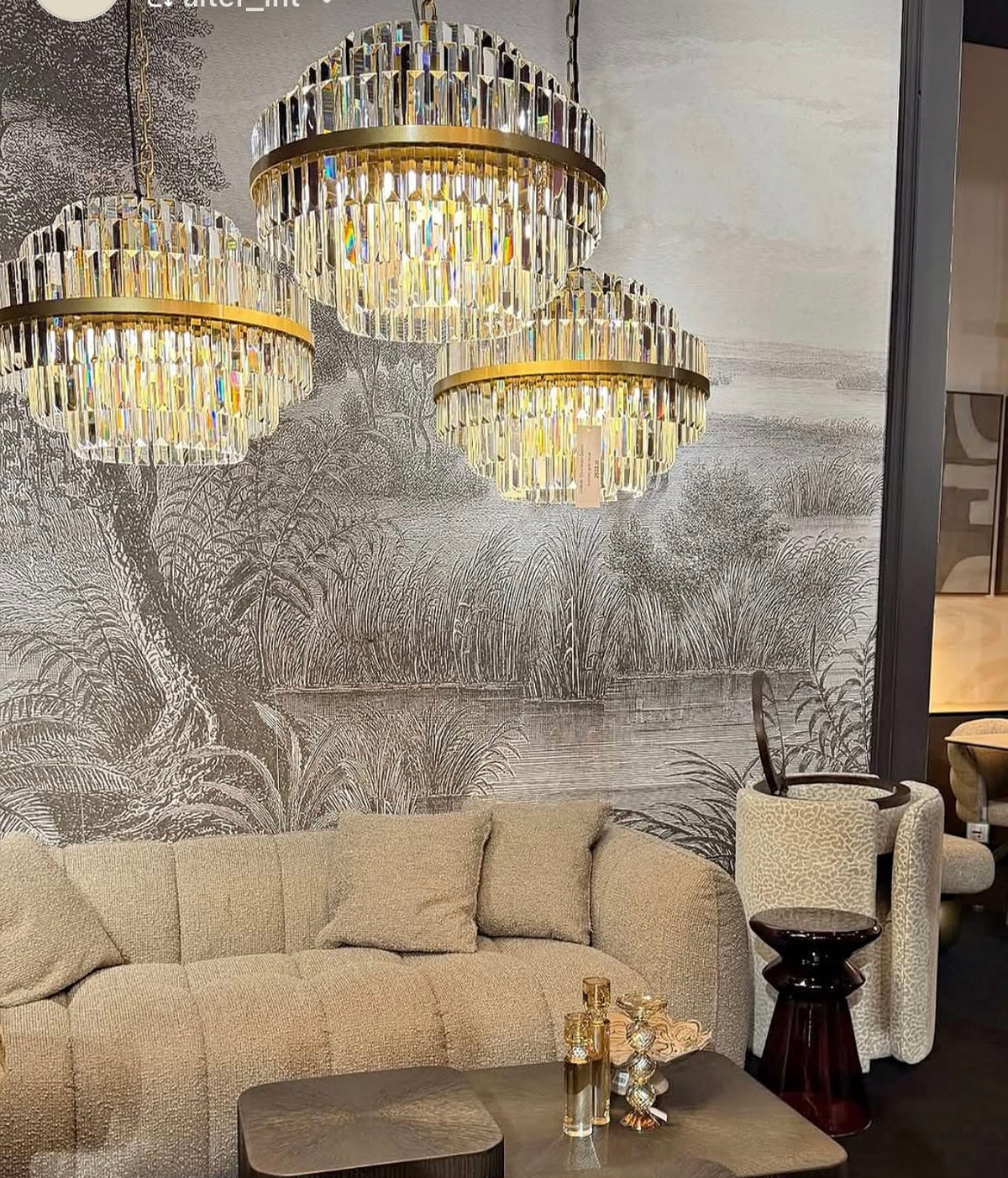 Renaissance Davina Brushed Gold Chandelier In 3 Sizes - Reduced Price by Richmond