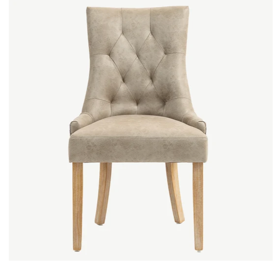 Geri dining chair mink PU and chenille
