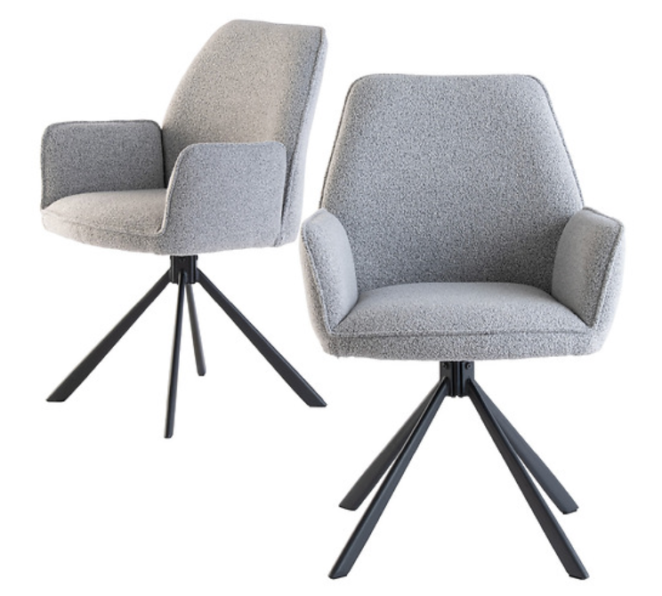 Harley Swivel dining armchair in boucle fabric
