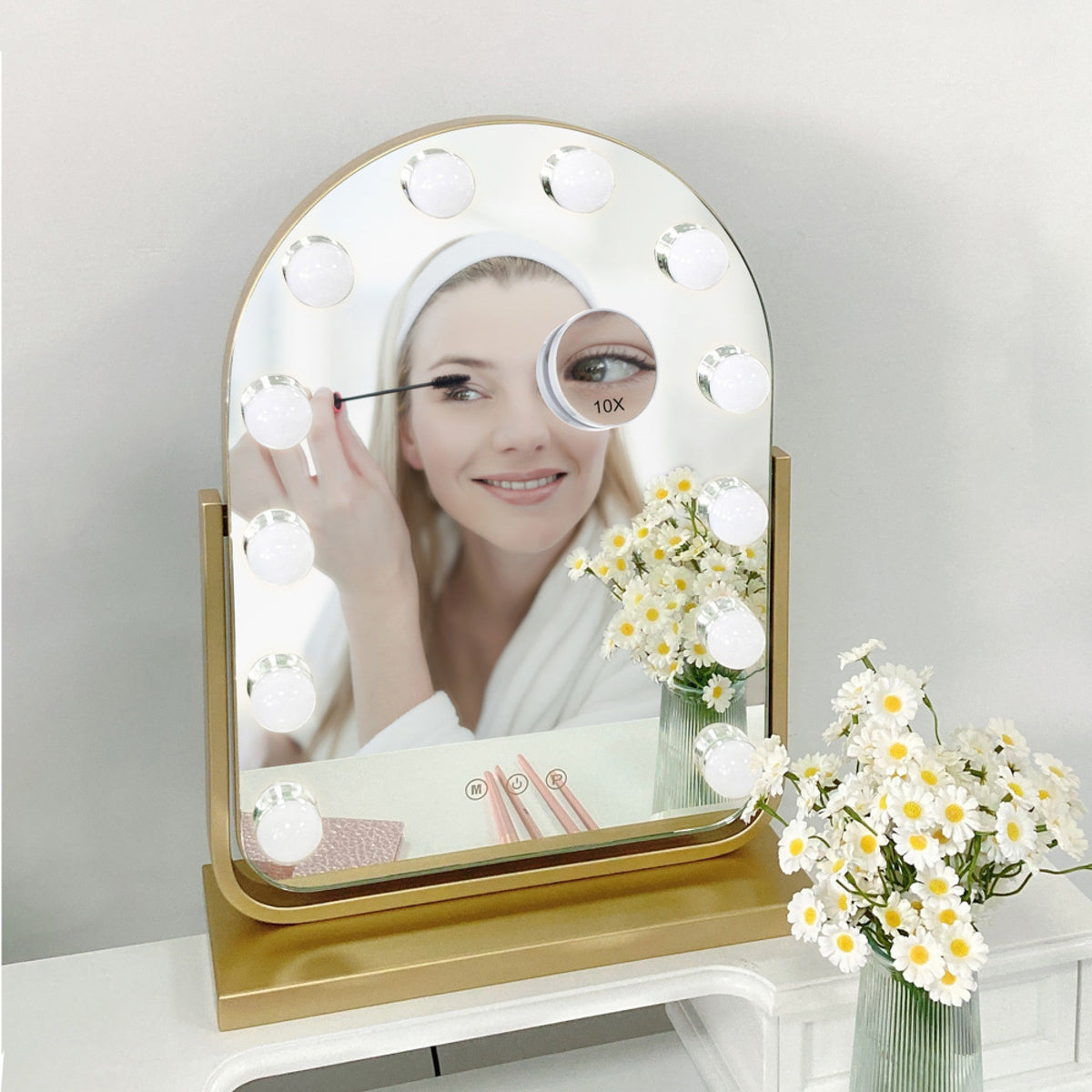 Hugh Hollywood Arch Vanity Mirror Gold