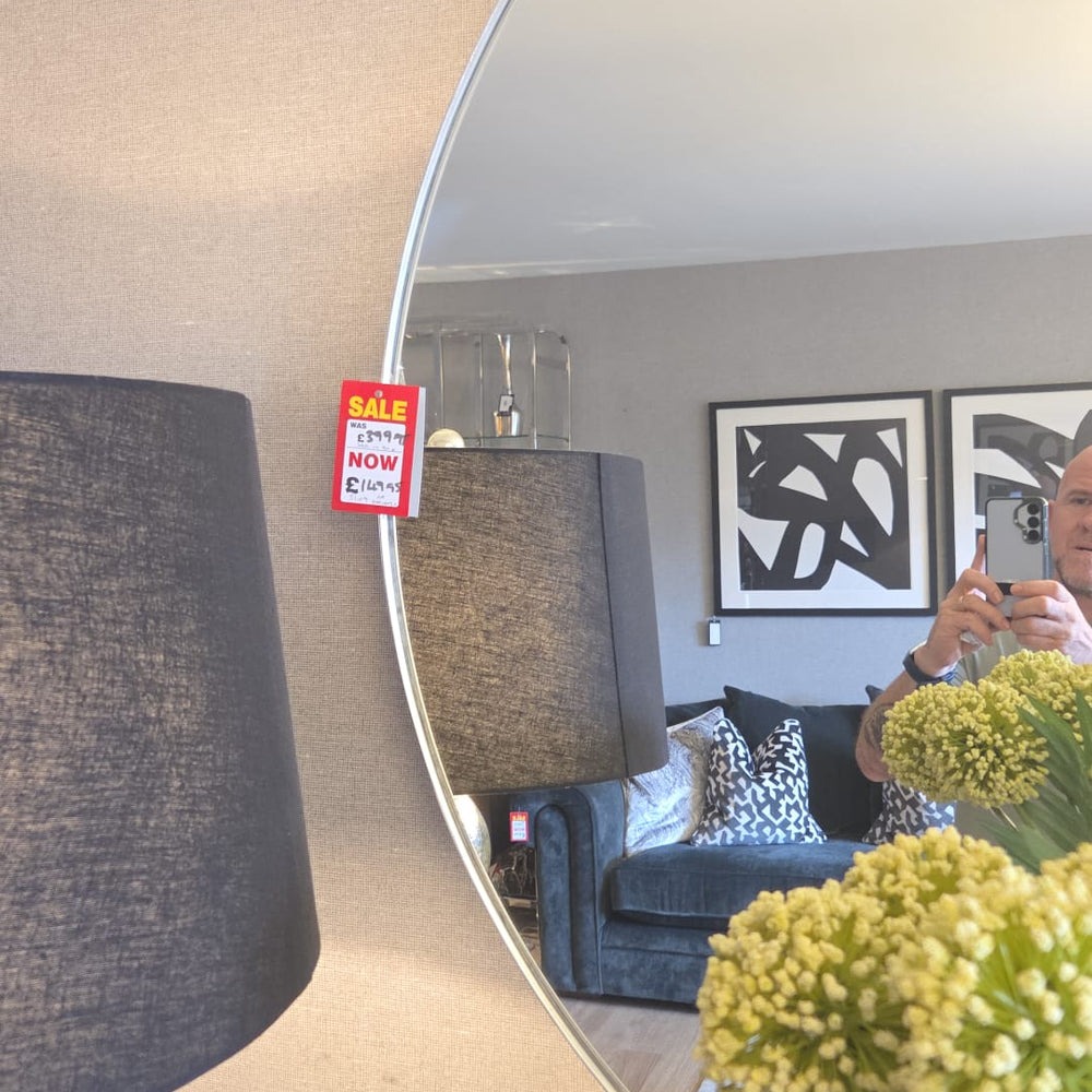 Liberty 120 cm extra large round hall mirror champagne silver REDUCED to almost  HALF PRICE No exchange clearance .