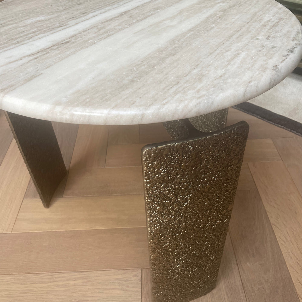 Coffee Table Bodega brass w marble top by Eichholtz