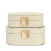 Jewellery Box set of 2 - Cream Faux Leather Limited Edition