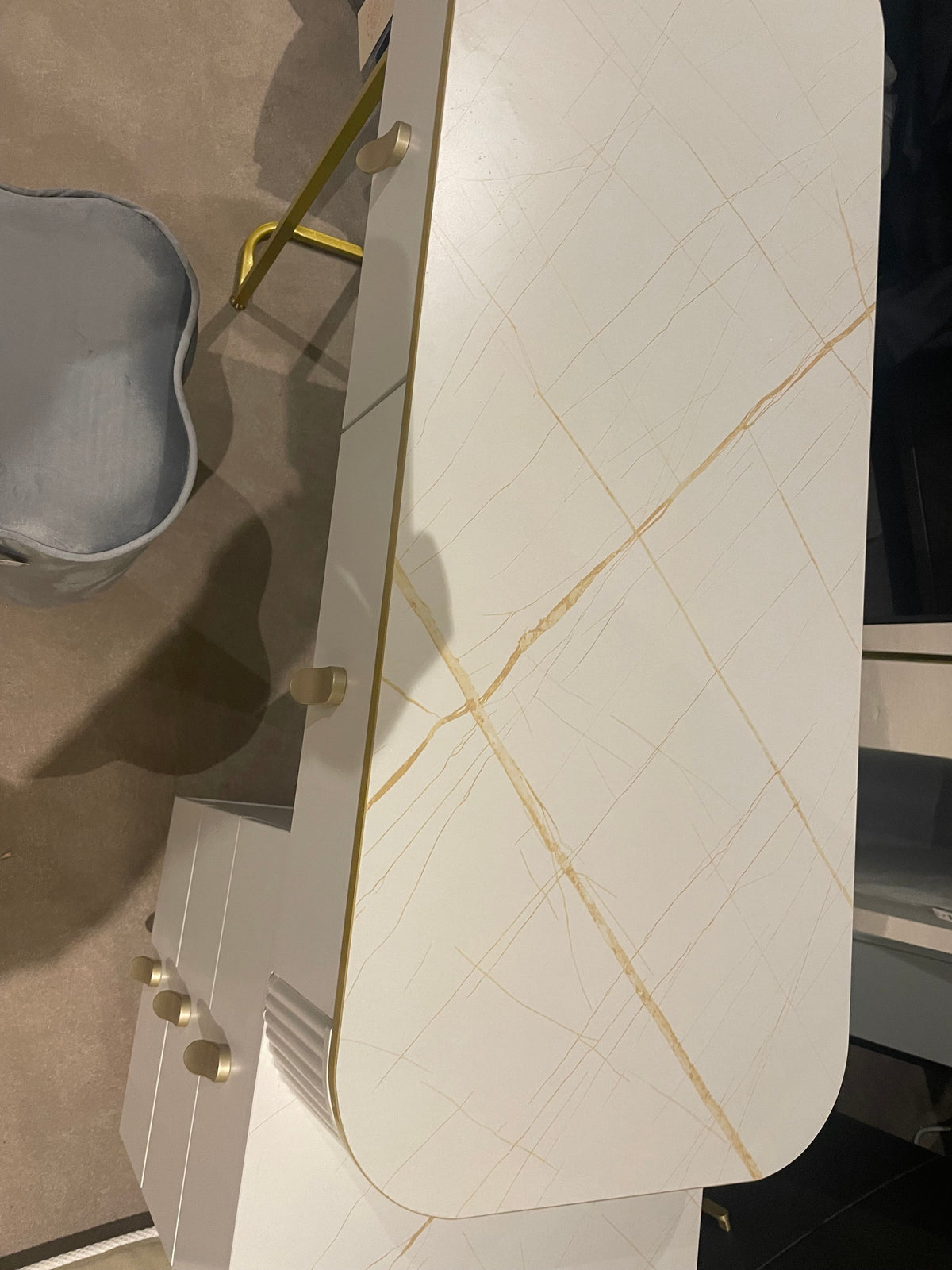 Karl grey Marl Dressing Table With Storage Drawers