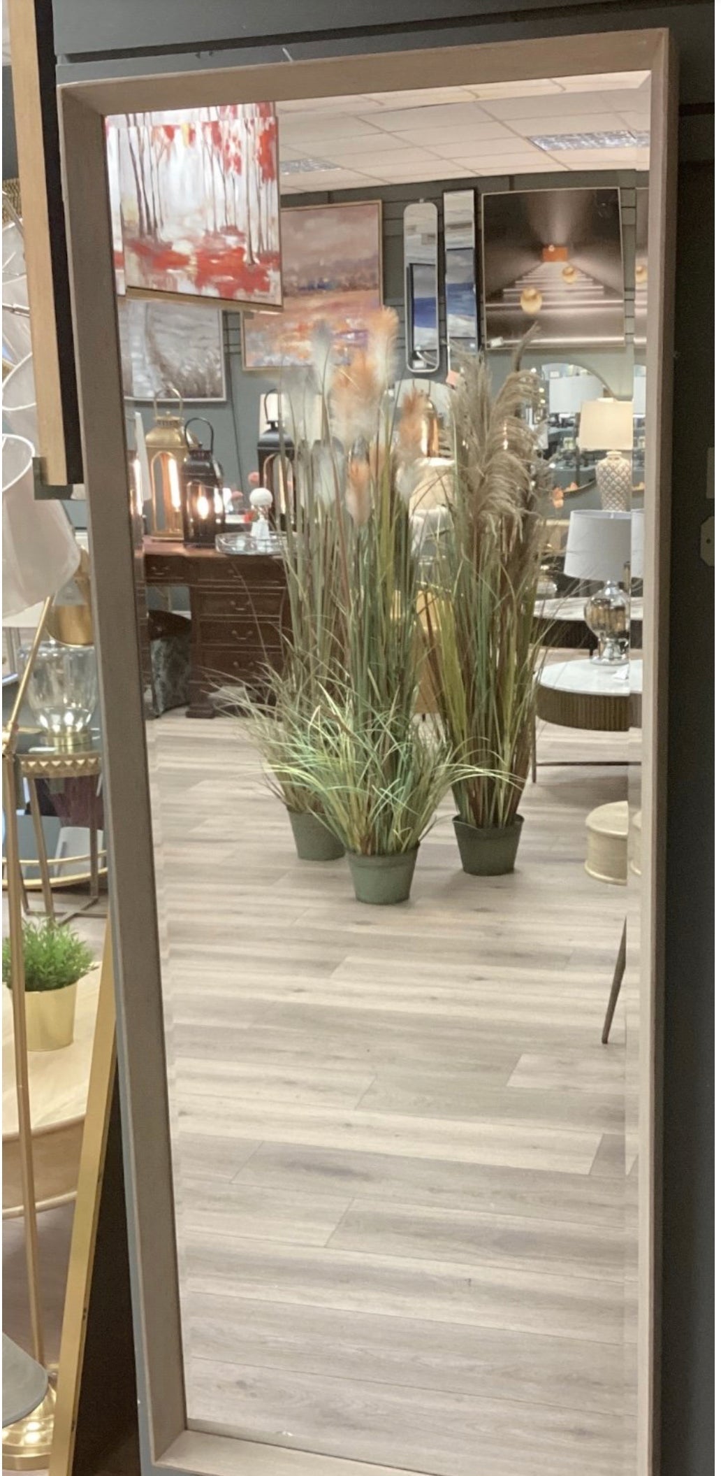 Large rectangle BB Mirror in beige 164 cm