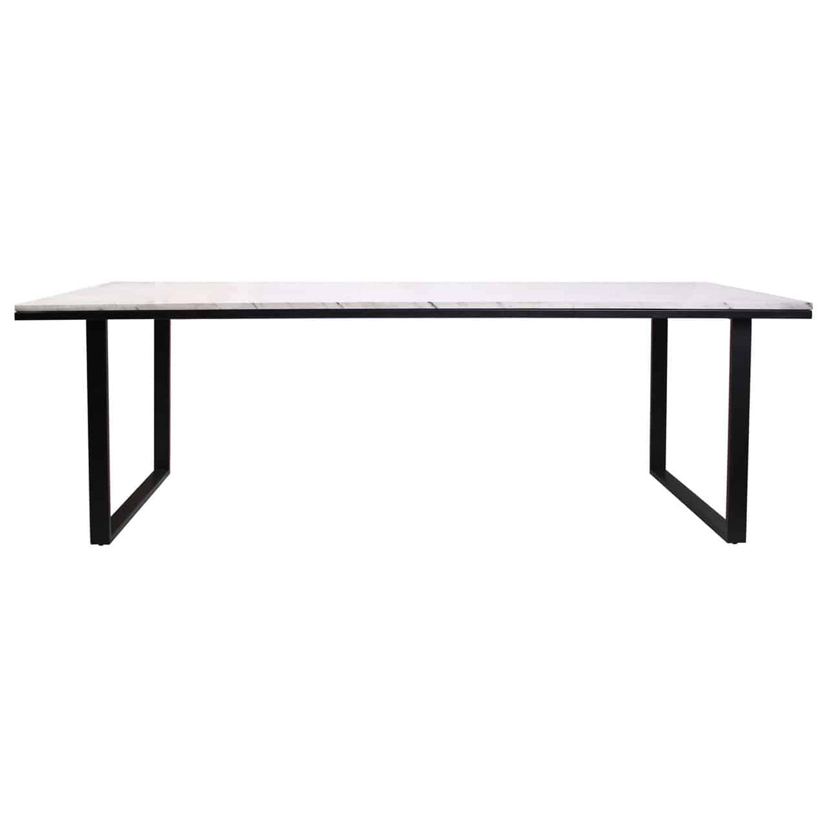 Lexi dining table in white with black legs