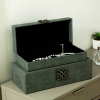 Luxury grey jewellery box with gunmetal handle set of 2 reduced